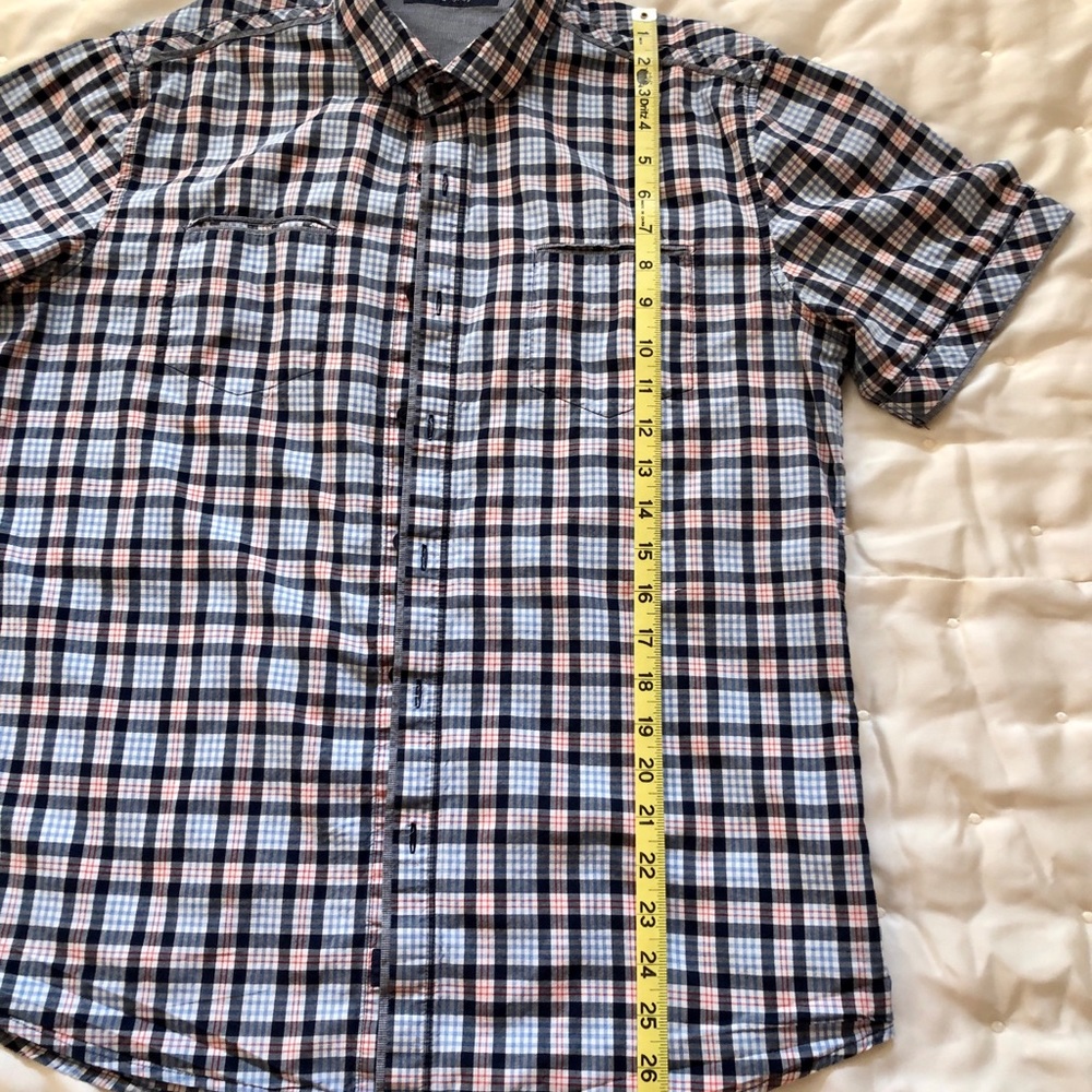 7 Diamonds Men’s Red White and Blue Cotton Short Sleeve Shirt SZ L - Picture 6 of 9